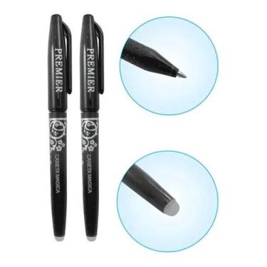 Imagem de 02 Canetas Apaga Calor Mágica Fantasminha Frixion Ball Preta - De Acor