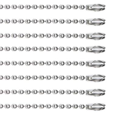 Imagem de CleverDelights Colares de corrente esférica de 3,2 mm - cor prata platina - pacote com 50 - 61 cm de comprimento, 24 Inch, Ferro, Sem Pedra Preciosa