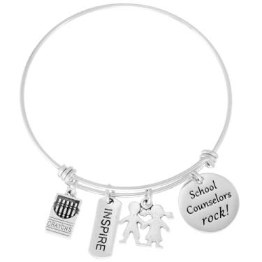 Imagem de Kivosliviz Presentes de conselheiro presentes de agradecimento para conselheiros Melhor Conselheiro Ever School Counselor Jewelry, 7 inch, Zinco Aço inoxidável, arenito