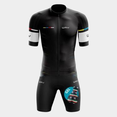 Imagem de Conjunto de Ciclismo Line Colors TR4 PREMIUM Masculino com Forro de Ge