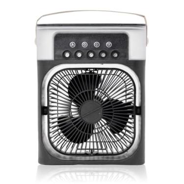 Imagem de Ventilador Portátil com Alça, 4 Velocidades, USB Tipo-C, Refrigerador de Ar Pessoal, Preto e Branco