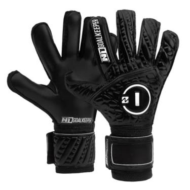 Imagem de N1 Goalkeeper gloves Cronos SSG Pro Luvas de Goleiro Adulto para Futebol Profissional com Látex Alemão. Corte Híbrido e Cadarço Padrão. Antiderrapantes e Respiráveis. Fechamento Elástico. Preto. 9