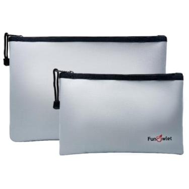Imagem de Sacos de documentos seguros à prova de fogo – 2 pacotes de 34 cm x 25 cm e 27 cm x 17 cm, bolsa organizadora de armazenamento resistente a fogo e água para porta-documentos A4 A5, arquivo, dinheiro