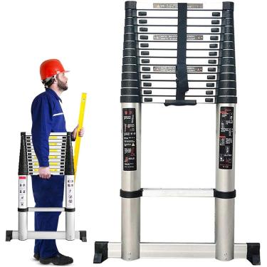 Imagem de Escada Telescópica, Alumínio, Extensão De 8m/7m/6,2m/5m/4m/3,8m/2m/1m, Capacidade De Carga De 150kg, Portátil, Silver Or Aluminum, 7m/23 ft