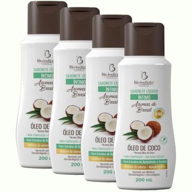Imagem de 4 UNDs Sabonete Íntimo Líquido ÓLEO DE COCO 200 ml Bio Instinto (Extrato de Barbatimão e Aroeira)