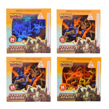 Imagem de Figuras Boneco Forte Índios Infantil - Gulliver, Cowboys e cavalos
