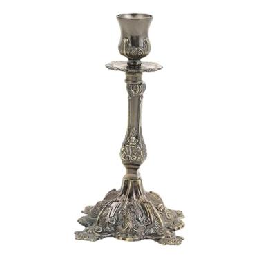 Imagem de WeiLaiKeQi Castiçal elegante, candelabro decorativo, suporte para velas para comemoração, quarto, mesa de jantar, decoração de casamento, Ciano Antigo
