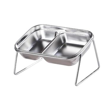 Imagem de Ｂｅｓｇａ Tigelas elevadas para gatos, tigela de aço inoxidável para comida e água, alimentador antiderrapante para cães, gatos internos, cães pequenos, pratos