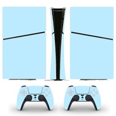 Imagem de Adesivo para PS5 Slim Digital Edition, capa protetora de vinil para console que muda de cor para controle de jogo (azul claro)