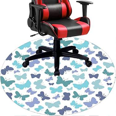 Imagem de Tapete de cadeira de escritório com flores, textura de flor, tapete de cadeira de mesa para piso de madeira de escritório em casa, protetor de piso de pilha baixa, redondo 78,7 cm