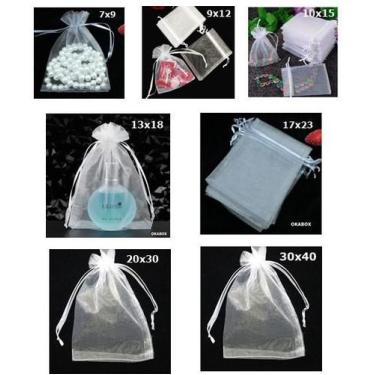 Imagem de Kit para Loja Revenda - Saquinhos organza 70 unidades ( pacote com 10 