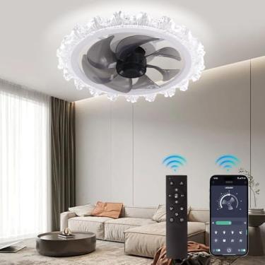 Imagem de EINRZi Ventiladores De Teto Modernos 16,9" Com Luzes E Controle Remoto, Ventilador Embutido 72 W, Baixo Perfil, Led 3 Velocidades Vento Cores Reguláveis Para Quarto Sala Estar - (Branco)