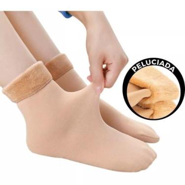 Imagem de Kit com 5,3,1 pares de meias/meias soquete térmica grossa flanelada fl