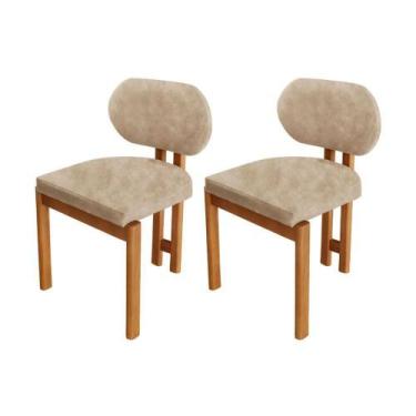 Imagem de Conjunto Com 2 Cadeiras Madeira Nala Milano/Imbuia Nat. - MODERNA