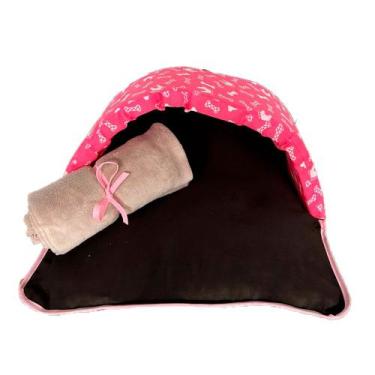 Imagem de Kit 2 Pçs Cama Iglu e Toca e Saco de Dormir Pet 2 em 1 Téo Impermeável