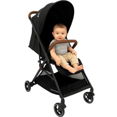 Imagem de Carrinho de Bebê Premium Baby Zurich Black Couro Marrom