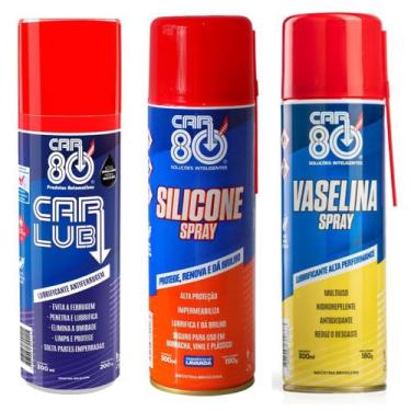 Imagem de Kit Spray Vaselina Desengripante E Silicone Car80