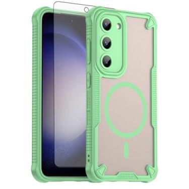 Imagem de Asuwish Capa de celular para Samsung Galaxy S23 Plus S23+ 5G, compatível com Magsafe Magnetic, protetor de tela, traseira fosca translúcida, à prova de choque, capa protetora S23plus S 23 + 23+ 6,6