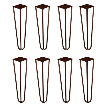 Imagem de Kit 8 Pés De Metal 30 Cm Mesa De Canto Rack E Puffs Bronze