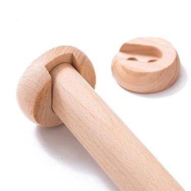 Imagem de 1pcs Haste De Armário Redonda De Madeira Haste De Armário De Madeira Com Suportes De Extremidade Para Armazenamento De Armário Corte Personalizado No Tamanho 15,7 '' -59 '', D2cm/0.78in, L 90cm/35.4In