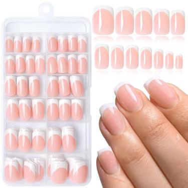 Imagem de Lifextol 240 unhas, pontas francesas, pregos falsos, com cola e adesivo, unhas de acrílico falsas, pontas quadradas para unhas, cola artificial nas unhas, prensa nas unhas