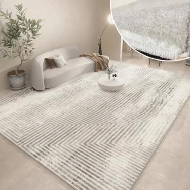 Imagem de Tapetes abstratos modernos e espessos para sala de estar, tapete de pelúcia lavável, minimalista, decoração de quarto (200x250 cm/P)