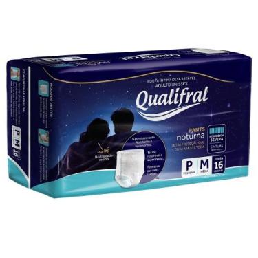 Imagem de Fralda Geriátrica Qualifral Pants Noturna P/M 16 Unidades