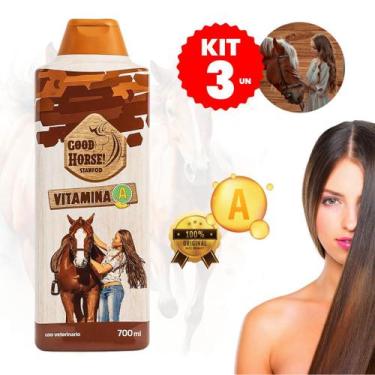 Imagem de Kit 3 Un. Shampoo para Cavalos Good Horse Vitamina A 700ml - Procanine