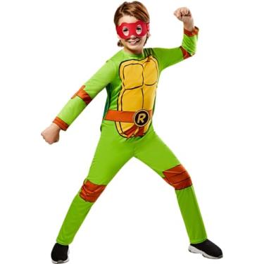 Imagem de Rubies Teenage Mutant Ninja Turtles TMNT Costume Jumpsuit with Shell Cape and Eye Mask Made with Recycled Materials for Kids Boys, Medium for Themed Parties and Halloween