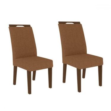 Imagem de Cadeiras Kit 2 Cadeiras Evora Freijó/Marrom - Art Panta, Marrom Escuro