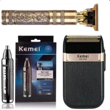 Imagem de Barbeador Kemei com Aparador Versátil e Máquina de Cabelo Premium - RO