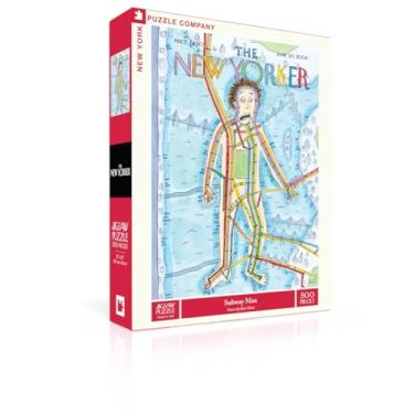 Imagem de New York Puzzle Company - New Yorker Subway Man - Quebra-cabeça de 500 peças para noites de jogos em família por Roz Chast
