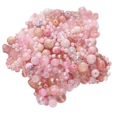 Imagem de FashionCha Kit para Fazer Miçangas para Joias, Colares, Pulseiras, Miçangas de Vidro Mistas, 30g, Rosa