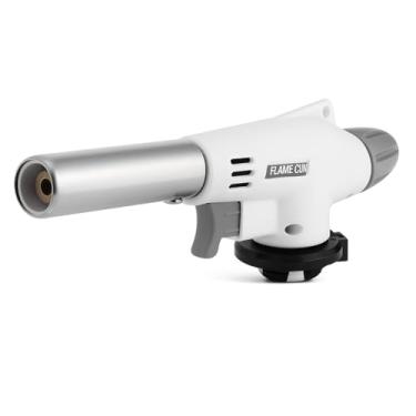 Imagem de Maçarico Culinário Portátil Branco Com Controle Manual Da Chama E Acendimento Automático