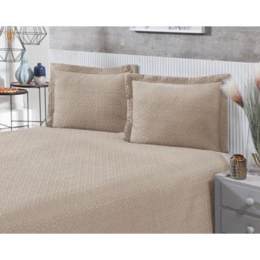 Imagem de Colcha Cobre Leito Bia Matelada 3D Para Cama Queen 200 Fios Conforto e
