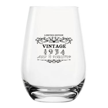 Imagem de YJXIN Engraçado Stemless Fabulous Taça de Vinho Vintage 1974 50º Aniversário Cálice Decorações de Aniversário 50 Anos Para Mulheres Homens, Ideia Engraçada de Presentes de Aniversário de 50 Anos para