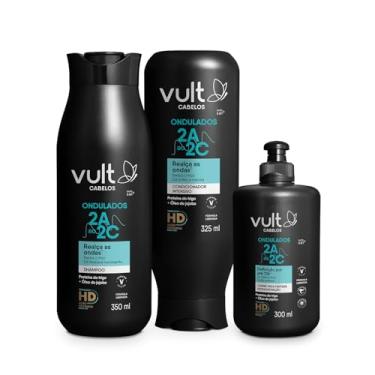 Imagem de Vult Combo Cabelos Ondulados: Shampoo 350ml + Condicionador 325ml + Creme de Pentear 300ml