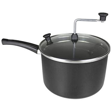 Imagem de Pipoqueira com Tampa de Vidro Preta Alumínio Antiaderente Dona Chefa