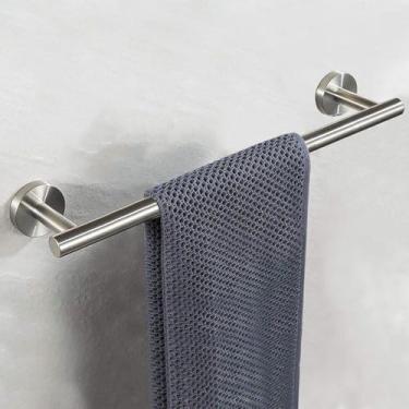 Imagem de Suporte para toalhas de banho, suporte para toalhas de parede, prateleira de banheiro de aço inoxidável, porta-toalhas de cozinha, prata, A