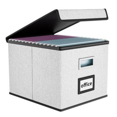 Imagem de Caixa organizadora de armazenamento de arquivos Huolewa Decorative Whi