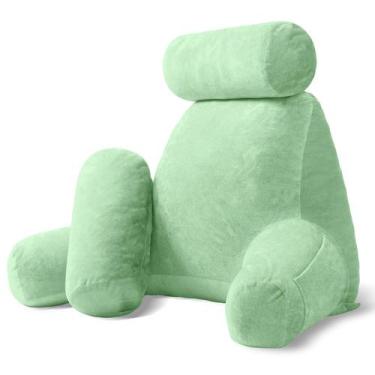 Imagem de Almofada de leitura Sasttie Extra Large com suporte de cabeça verde cl