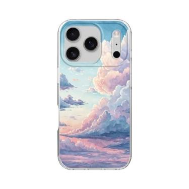 Imagem de Blingy's Capa para celular, lindo céu com nuvens padrão paisagem paisagem paisagem capa protetora macia TPU 6,9 polegadas (céu nublado, i17 Pro Max)