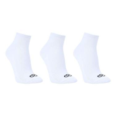 Imagem de Kit Meia Olympikus Cano Curto C/ 3 Pares Feminino, Branco, 33/38