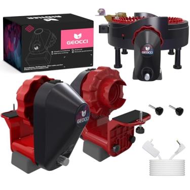 Imagem de GEOCCI Adaptador de máquina de tricô elétrica para máquina de tricô redonda ADDI 46 agulhas (preto e vermelho)