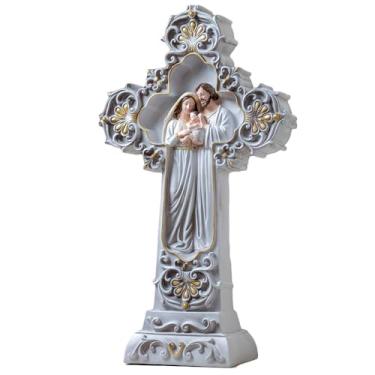 Imagem de Sacro, Imagem Cruz Sagrada Família 45cm Resina Importada