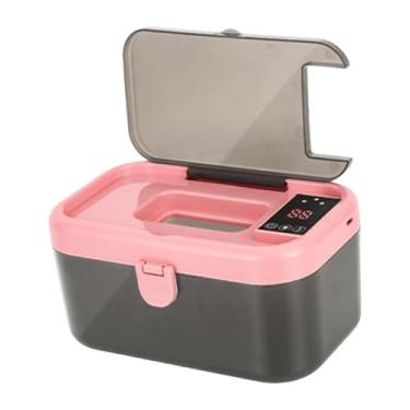 Imagem de Fenteer Aquecedor e dispensador de lenços umedecidos, máquina de lenços umedecidos, luz noturna, aquecedor de umedecidos USB portátil e conveniente para, Rosa