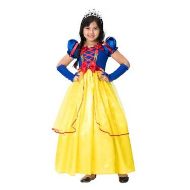 Imagem de Fantasia Infantil Branca De Neve Vestido Princesa + Luva e Tiara - Fan