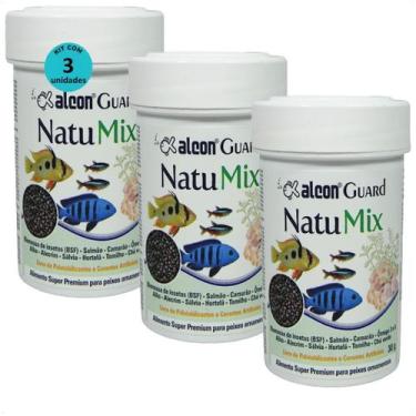 Imagem de Alcon guard natu mix 30g para peixes ornamentais kit com 3