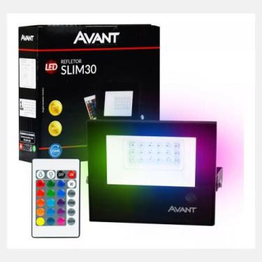 Imagem de Refletor Slim Led Rgb Luzes Coloridas Para Área Externa Com Controle R