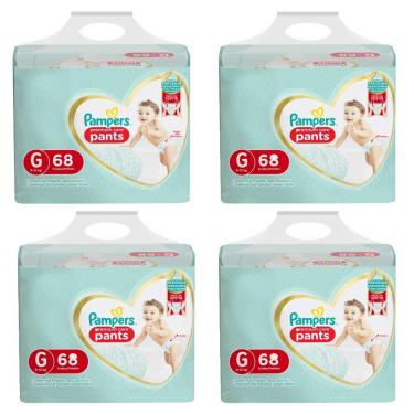 Imagem de Kit 4 Fralda Pampers Pants Premium Care G 68 Unidades